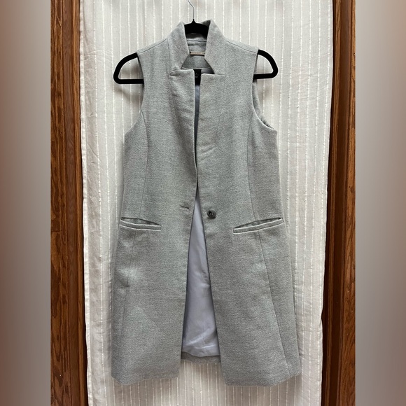 🔆WHBM Warm & Cozy Long Button Down Single Breasted Vest size 2 - Picture 6 of 9